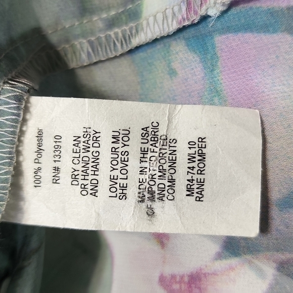New Show Me Your Mumu Sheer Blue Green Pink Floral Rane Romper Sz S - Picture 13 of 13